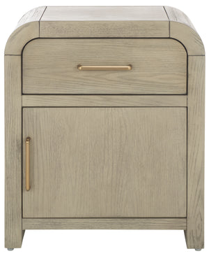 Safavieh Amika Nightstand In White Wash - Rustic Acacia Wood With Spacious Storage & Timeless Style Charm White Washed Accacia,Plywood Nst2401a