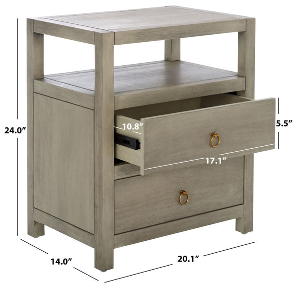 Safavieh Amisa Nightstand – Elegant Acacia Veneer Design For Organized Bedroom Essentials And Timeless Style Natural NST2402A
