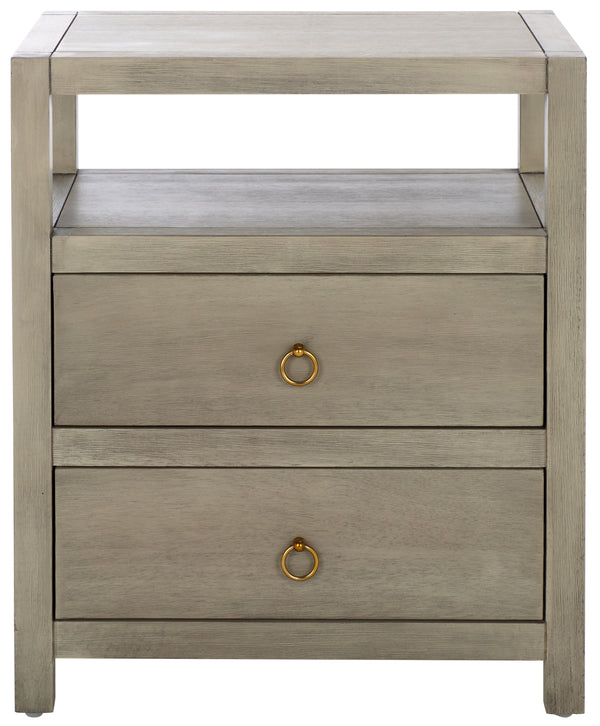 Safavieh Amisa Nightstand: Elegant Acacia Design For Functional Bedroom Storage And Sophisticated Style Natural Accacia,Plywood,Mdf,Veneer Nst2402a