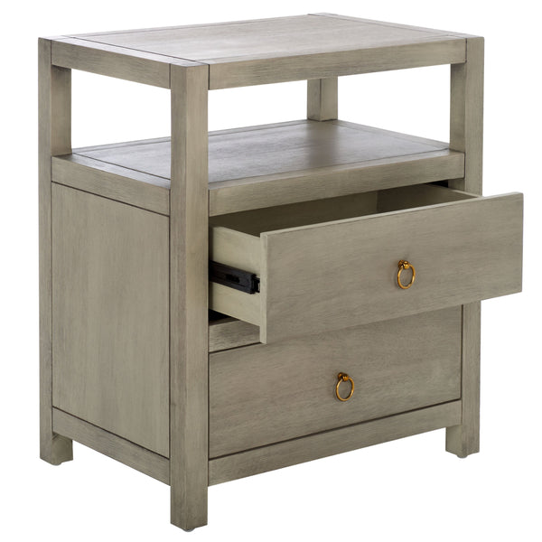 Safavieh Amisa Nightstand: Elegant Acacia Design For Functional Bedroom Storage And Sophisticated Style Natural Accacia,Plywood,Mdf,Veneer Nst2402a