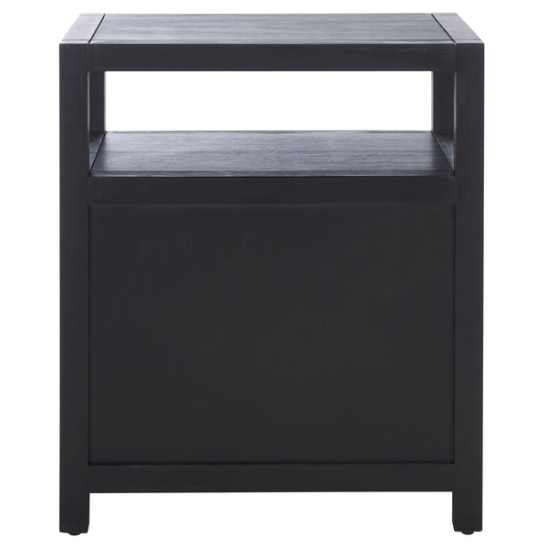 Safavieh Amisa Nightstand: Elegant Acacia Design For Functional Bedroom Storage And Sophisticated Style Black Accacia,Plywood,Mdf,Veneer Nst2402b