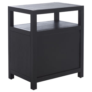 Safavieh Amisa Nightstand: Elegant Acacia Design For Functional Bedroom Storage And Sophisticated Style Black Accacia,Plywood,Mdf,Veneer Nst2402b
