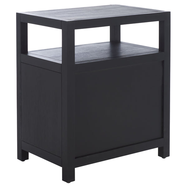 Safavieh Amisa Nightstand: Elegant Acacia Design For Functional Bedroom Storage And Sophisticated Style Black Accacia,Plywood,Mdf,Veneer Nst2402b
