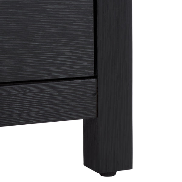 Safavieh Amisa Nightstand: Elegant Acacia Design For Functional Bedroom Storage And Sophisticated Style Black Accacia,Plywood,Mdf,Veneer Nst2402b