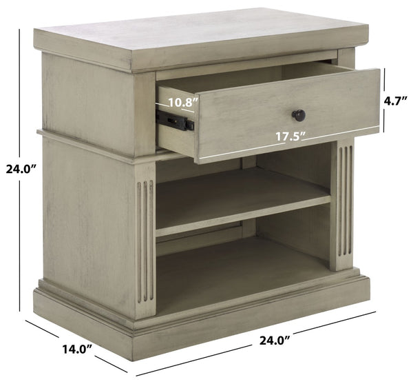 Safavieh Ahasu Nightstand - Elegant Acacia Wood Design With Spacious Storage For Modern Bedroom Interiors Natural NST2403A