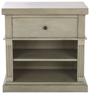 Safavieh Ahasu Nightstand - Elegant Acacia Craftsmanship With Spacious Storage For A Serene Bedroom Ambiance Natural Accacia,Mdf,Veneer,Plywood Nst2403a