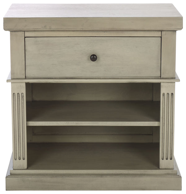 Safavieh Ahasu Nightstand - Elegant Acacia Craftsmanship With Spacious Storage For A Serene Bedroom Ambiance Natural Accacia,Mdf,Veneer,Plywood Nst2403a