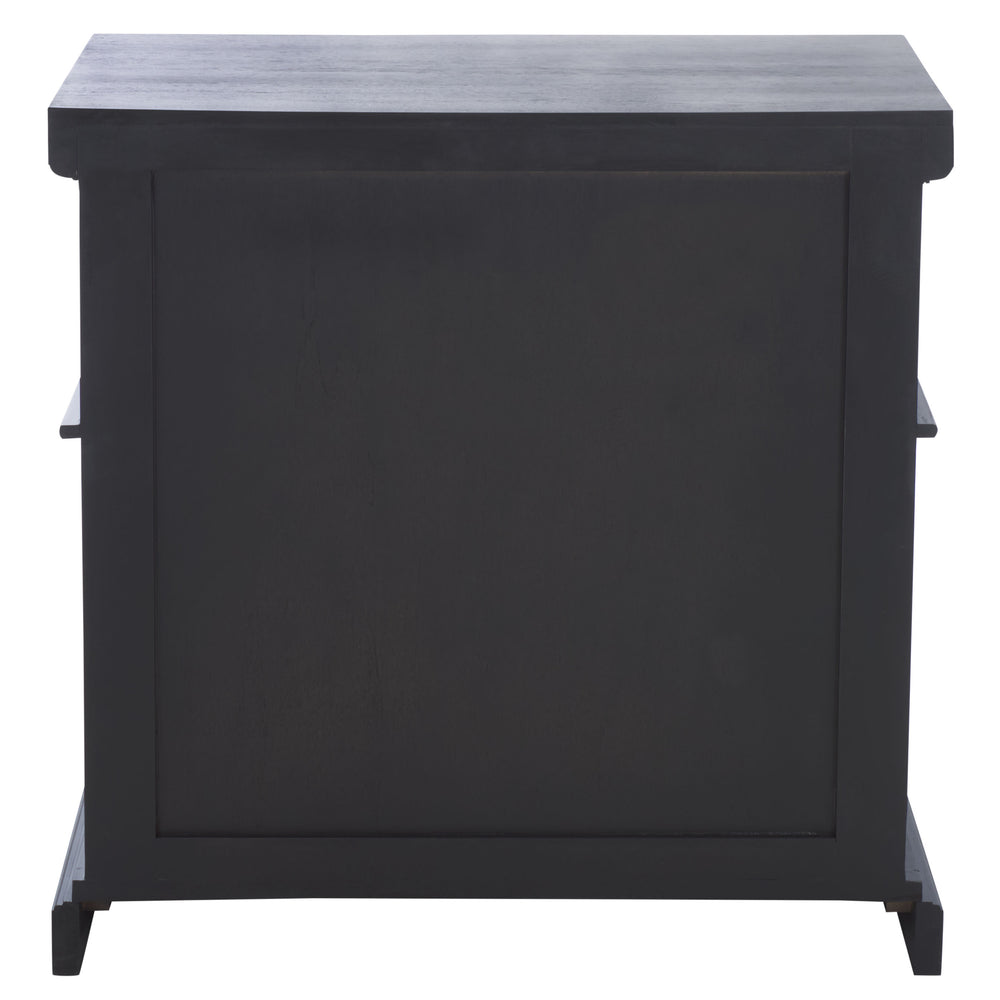 Safavieh Ahasu Nightstand - Elegant Acacia Craftsmanship With Spacious Storage For A Serene Bedroom Ambiance Black Accacia,Mdf,Veneer,Plywood Nst2403b