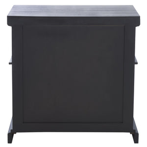 Safavieh Ahasu Nightstand - Elegant Acacia Craftsmanship With Spacious Storage For A Serene Bedroom Ambiance Black Accacia,Mdf,Veneer,Plywood Nst2403b