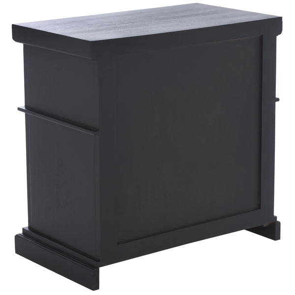 Safavieh Ahasu Nightstand - Elegant Acacia Craftsmanship With Spacious Storage For A Serene Bedroom Ambiance Black Accacia,Mdf,Veneer,Plywood Nst2403b