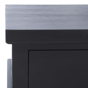 Safavieh Ahasu Nightstand - Elegant Acacia Wood Design With Spacious Storage For Modern Bedroom Interiors Black NST2403B