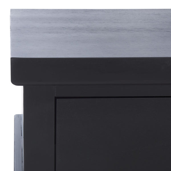 Safavieh Ahasu Nightstand - Elegant Acacia Wood Design With Spacious Storage For Modern Bedroom Interiors Black NST2403B