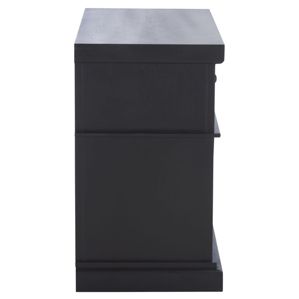 Safavieh Ahasu Nightstand - Elegant Acacia Craftsmanship With Spacious Storage For A Serene Bedroom Ambiance Black Accacia,Mdf,Veneer,Plywood Nst2403b