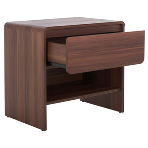 Safavieh Arsenio Nightstand With Drawer - Stylish Walnut Finish For Modern Bedroom Décor And Storage Solutions Walnut Pb,Mdf Nst3100a