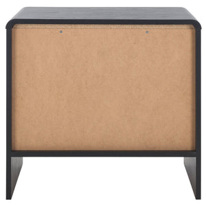 Safavieh Arsenio Modern Nightstand With Soft-Close Drawer - Sculptural Design For Contemporary Bedrooms Black NST3100B