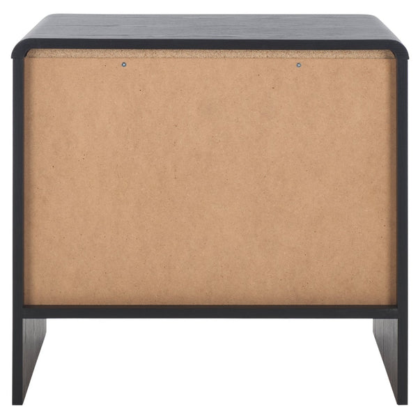 Safavieh Arsenio Modern Nightstand With Soft-Close Drawer - Sculptural Design For Contemporary Bedrooms Black NST3100B