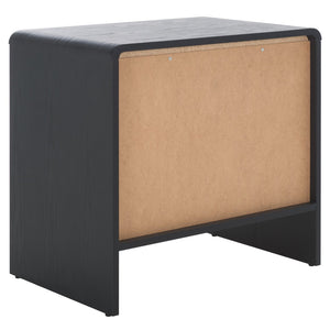 Safavieh Arsenio Modern Nightstand With Soft-Close Drawer - Sculptural Design For Contemporary Bedrooms Black NST3100B