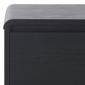 Safavieh Arsenio Modern Nightstand With Soft-Close Drawer - Sculptural Design For Contemporary Bedrooms Black NST3100B