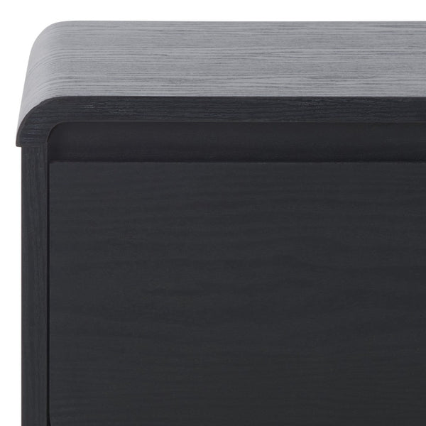 Safavieh Arsenio Modern Nightstand With Soft-Close Drawer - Sculptural Design For Contemporary Bedrooms Black NST3100B