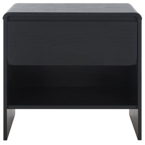 Safavieh Arsenio Modern Nightstand With Soft-Close Drawer - Sculptural Design For Contemporary Bedrooms Black NST3100B