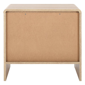 Safavieh Arsenio Modern Nightstand With Soft-Close Drawer - Sculptural Design For Contemporary Bedrooms Light Cream NST3100C