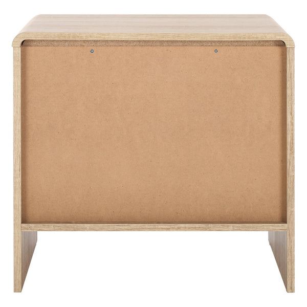 Safavieh Arsenio Modern Nightstand With Soft-Close Drawer - Sculptural Design For Contemporary Bedrooms Light Cream NST3100C