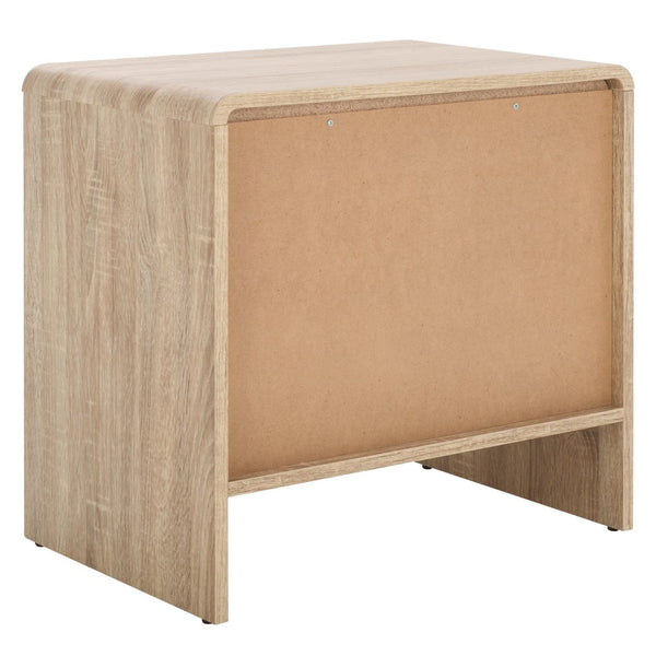 Safavieh Arsenio Modern Nightstand With Soft-Close Drawer - Sculptural Design For Contemporary Bedrooms Light Cream NST3100C