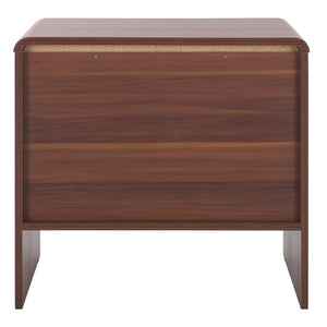 Safavieh Arsenio 2 Drawer Nightstand - Modern Sculptural Design With Soft-Close Drawers For Stylish Storage Walnut NST3101A