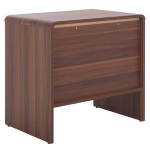 Safavieh Arsenio 2 Drawer Nightstand - Modern Sculptural Design With Soft-Close Drawers For Stylish Storage Walnut NST3101A