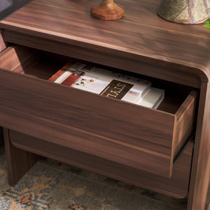 Safavieh Arsenio 2 Drawer Nightstand - Stylish Storage Solution For Your Bedroom With Timeless Elegance Walnut Pb,Mdf Nst3101a