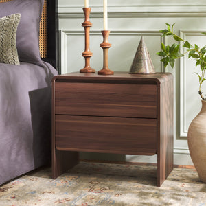 Safavieh Arsenio 2 Drawer Nightstand - Stylish Storage Solution For Your Bedroom With Timeless Elegance Walnut Pb,Mdf Nst3101a