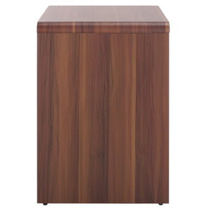 Safavieh Arsenio 2 Drawer Nightstand - Modern Sculptural Design With Soft-Close Drawers For Stylish Storage Walnut NST3101A
