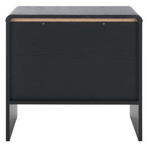 Safavieh Arsenio 2 Drawer Nightstand - Modern Sculptural Design With Soft-Close Drawers For Stylish Storage Black NST3101B