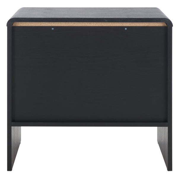 Safavieh Arsenio 2 Drawer Nightstand - Modern Sculptural Design With Soft-Close Drawers For Stylish Storage Black NST3101B