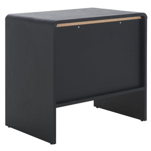 Safavieh Arsenio 2 Drawer Nightstand - Modern Sculptural Design With Soft-Close Drawers For Stylish Storage Black NST3101B