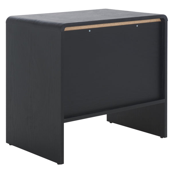 Safavieh Arsenio 2 Drawer Nightstand - Modern Sculptural Design With Soft-Close Drawers For Stylish Storage Black NST3101B