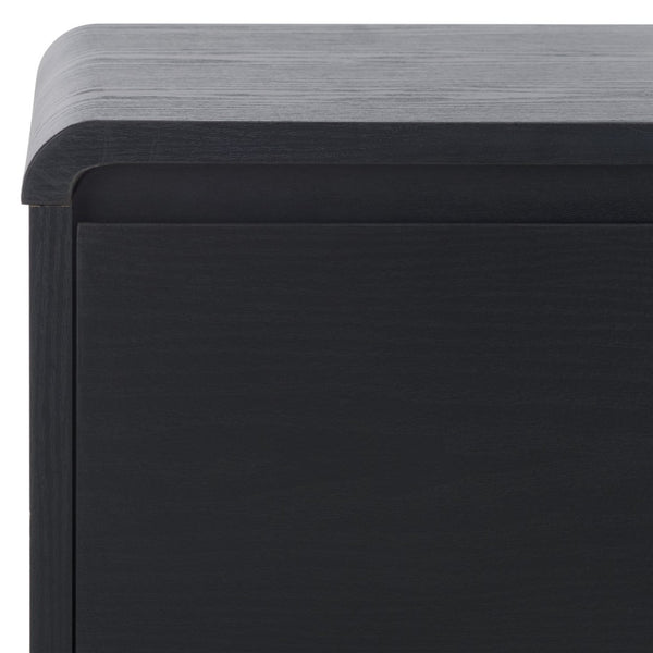 Safavieh Arsenio 2 Drawer Nightstand - Modern Sculptural Design With Soft-Close Drawers For Stylish Storage Black NST3101B