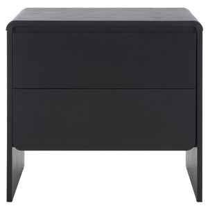 Safavieh Arsenio 2 Drawer Nightstand - Modern Sculptural Design With Soft-Close Drawers For Stylish Storage Black NST3101B