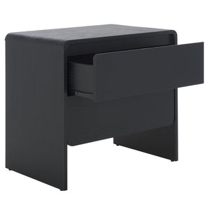 Safavieh Arsenio 2 Drawer Nightstand - Modern Sculptural Design With Soft-Close Drawers For Stylish Storage Black NST3101B