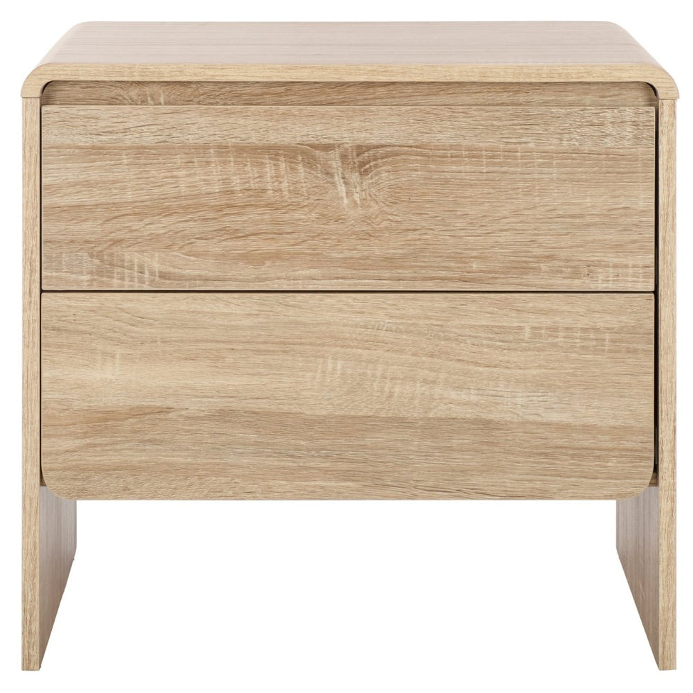 Safavieh Arsenio 2 Drawer Nightstand - Modern Sculptural Design With Soft-Close Drawers For Stylish Storage Light Cream NST3101C