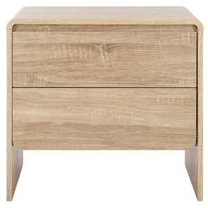 Safavieh Arsenio 2 Drawer Nightstand - Modern Sculptural Design With Soft-Close Drawers For Stylish Storage Light Cream NST3101C