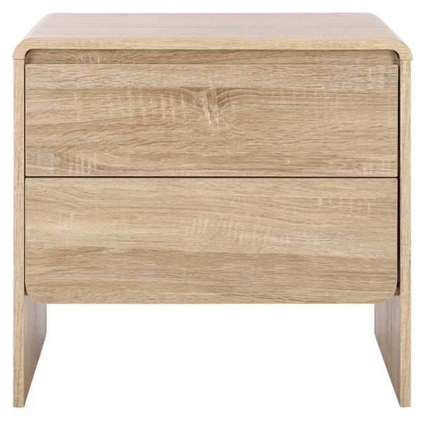 Safavieh Arsenio 2 Drawer Nightstand - Modern Sculptural Design With Soft-Close Drawers For Stylish Storage Light Cream NST3101C
