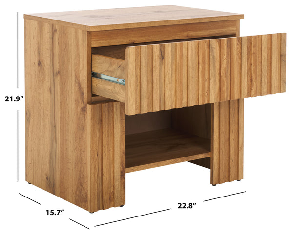 Safavieh Conall 1 Drawer Nightstand In Oak - Elegant Storage Solution For Your Bedroom Decor And Essentials Oak Particle Board And Mdf Nst3102a