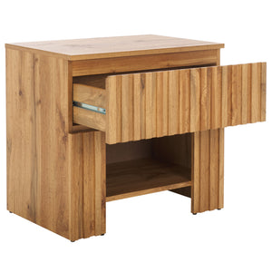Safavieh Conall 1 Drawer Nightstand In Oak - Elegant Storage Solution For Your Bedroom Decor And Essentials Oak Particle Board And Mdf Nst3102a