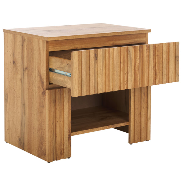 Safavieh Conall 1 Drawer Nightstand In Oak - Elegant Storage Solution For Your Bedroom Decor And Essentials Oak Particle Board And Mdf Nst3102a