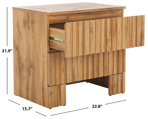 Safavieh Conall 2 Drawer Nightstand In Elegant Oak – Stylish Storage Solution For Your Bedroom Decor! Oak Particle Board And Mdf Nst3103a