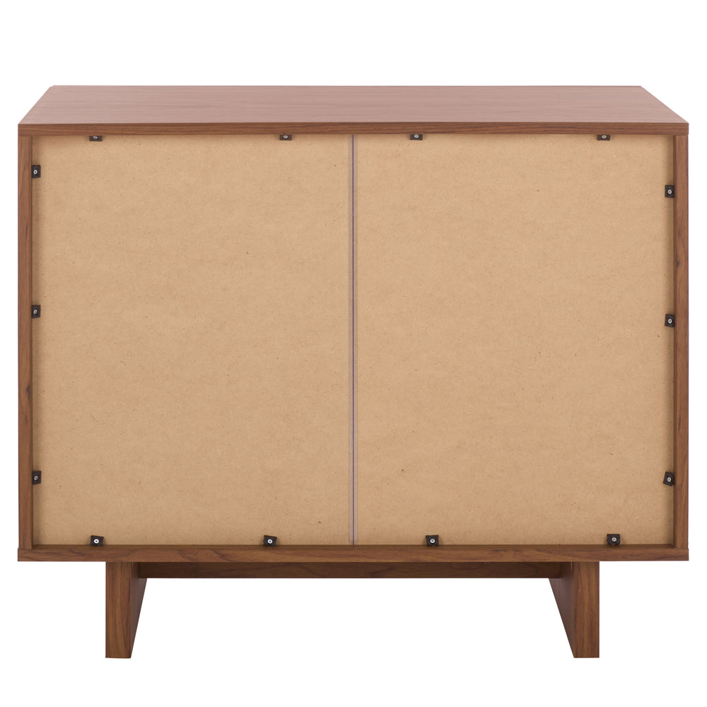 Safavieh Quaid 1 Drawer 2 Door Nightstand In Elegant Walnut Finish For Stylish Bedroom Storage Solutions Walnut ,Brass Pb ,Mdf Nst3104a