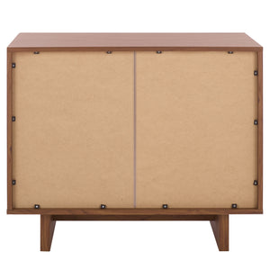 Safavieh Quaid 1 Drawer 2 Door Nightstand In Elegant Walnut Finish For Stylish Bedroom Storage Solutions Walnut ,Brass Pb ,Mdf Nst3104a