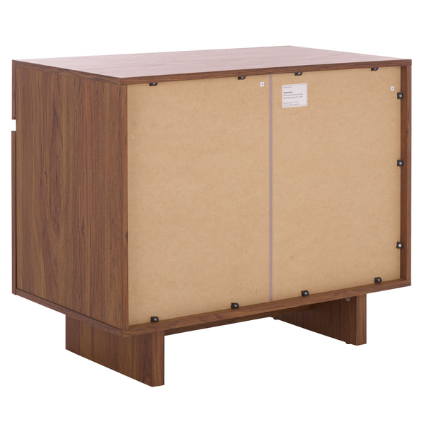 Safavieh Quaid 1 Drawer 2 Door Nightstand In Elegant Walnut Finish For Stylish Bedroom Storage Solutions Walnut ,Brass Pb ,Mdf Nst3104a