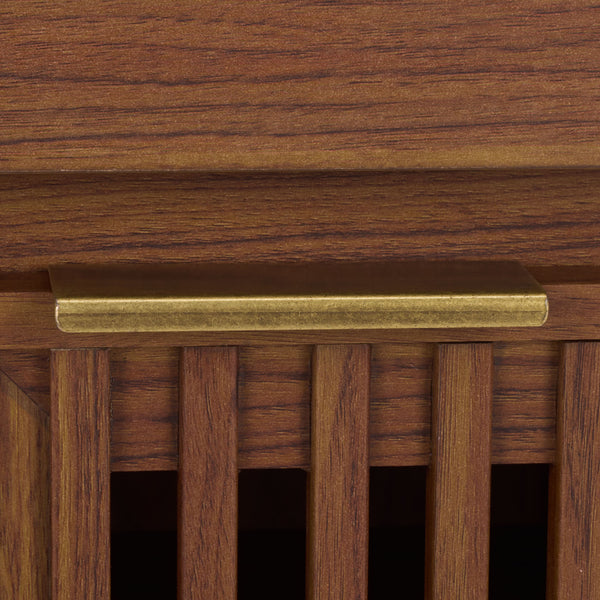 Safavieh Quaid 1 Drawer 2 Door Nightstand In Elegant Walnut Finish For Stylish Bedroom Storage Solutions Walnut ,Brass Pb ,Mdf Nst3104a